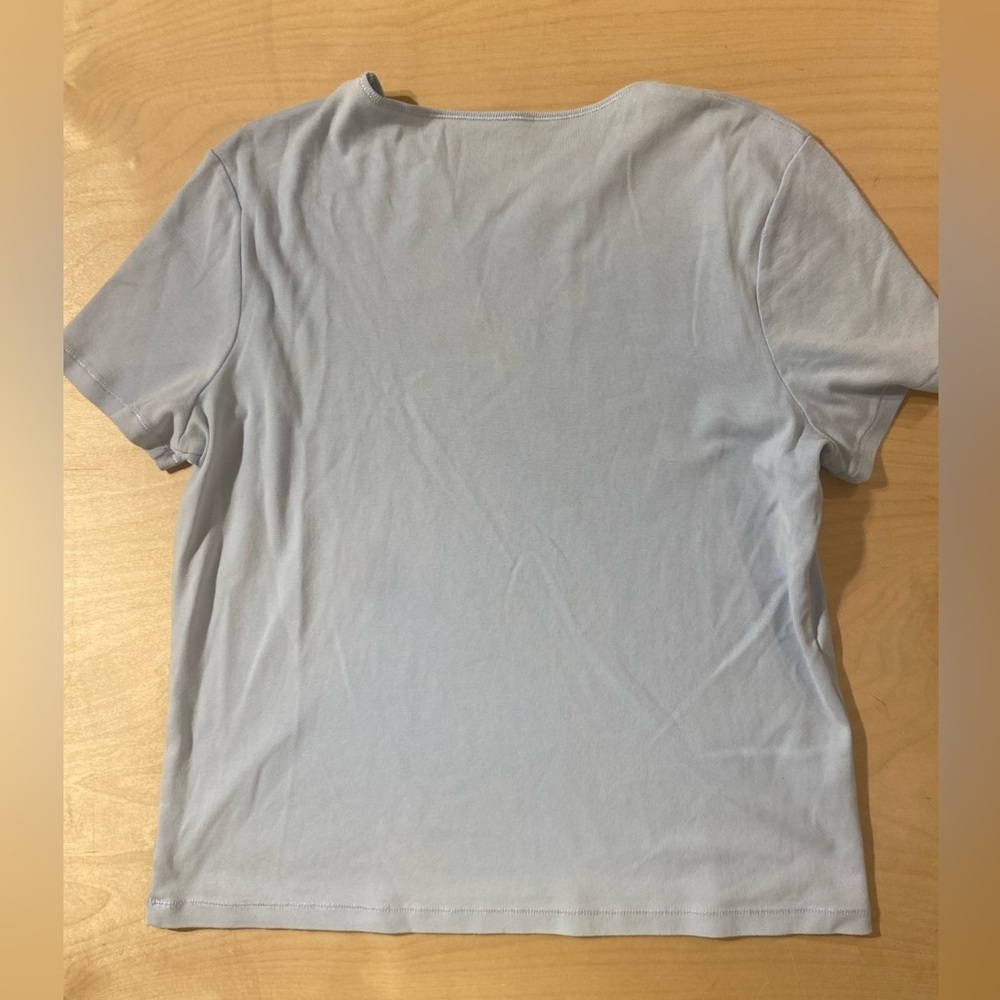 Jones New York Light Blue Scoop Neck Tee Large (QM) - Picture 5 of 6